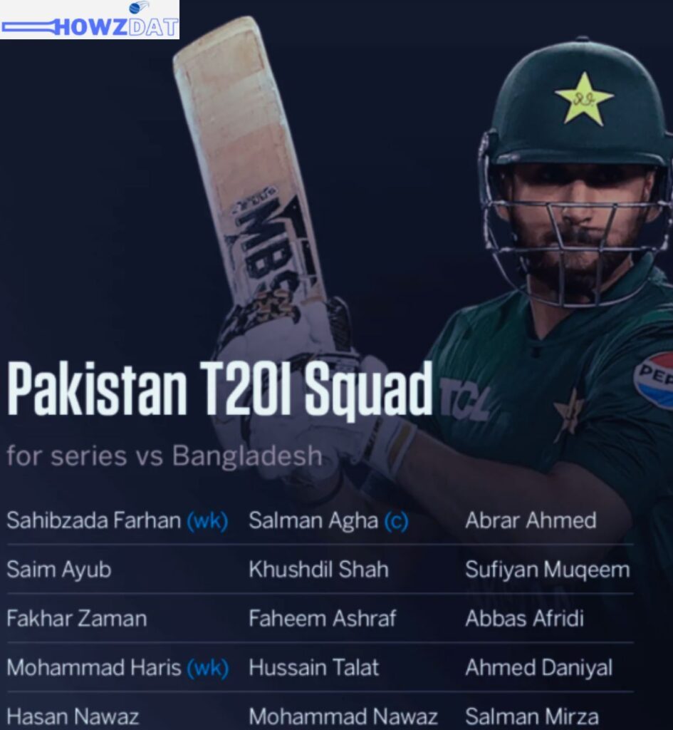 Pakistan T20I Squad for Bangladesh 2025